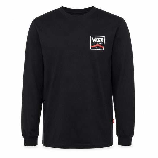 Vans Mens Black S Long Sleeve Classic Logo Graphic T-Shirt