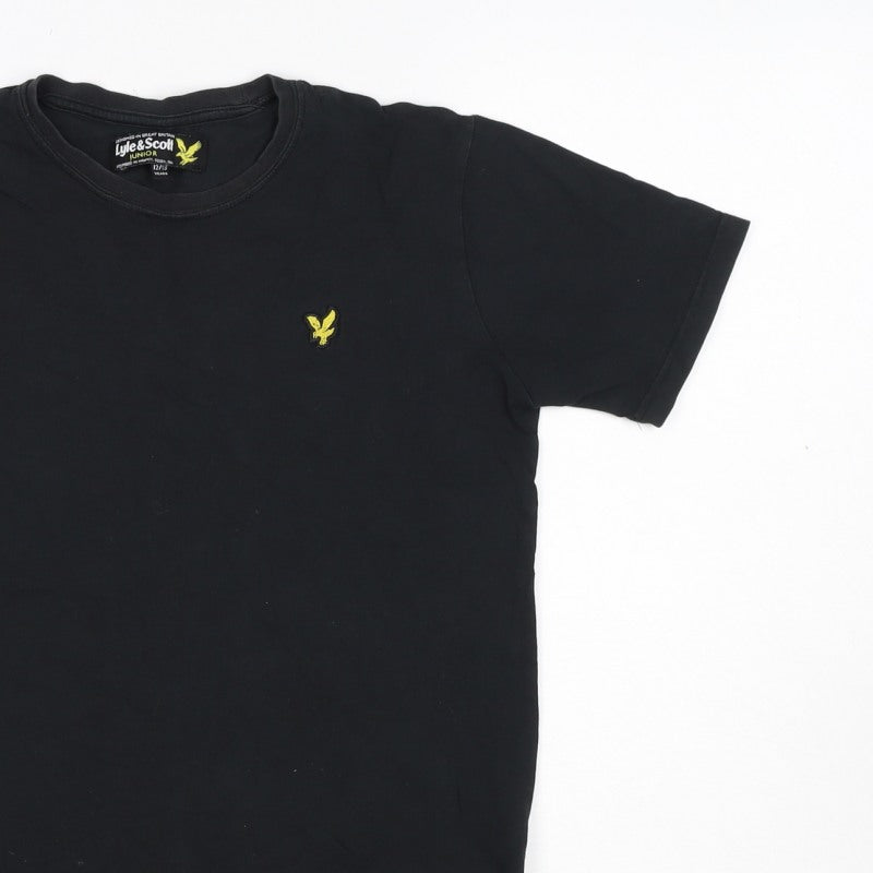 Lyle & Scott Boys Black 12-13 Years Basic Logo Crew Neck T-Shirt