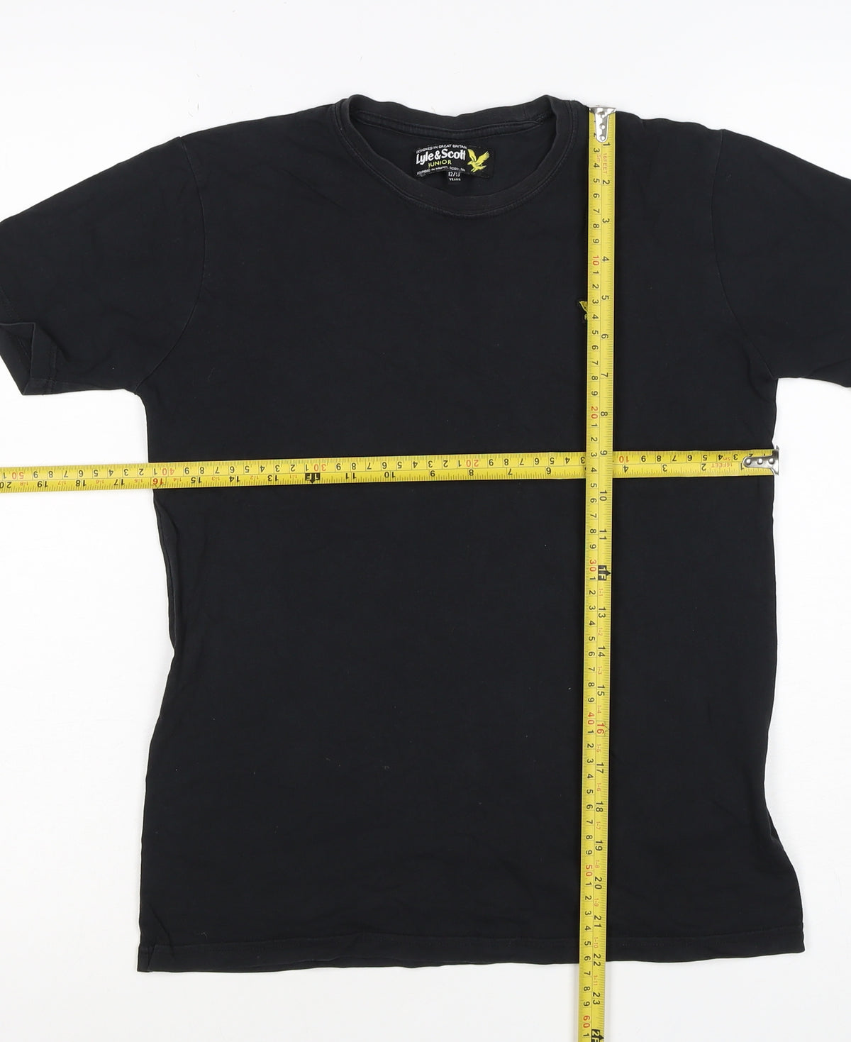 Lyle & Scott Boys Black 12-13 Years Basic Logo Crew Neck T-Shirt