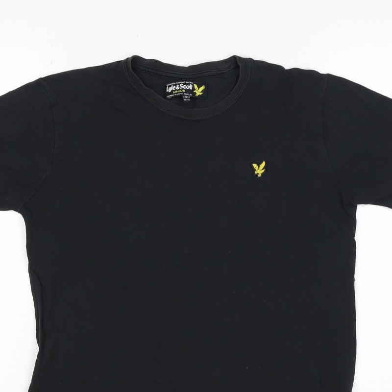 Lyle & Scott Boys Black 12-13 Years Basic Logo Crew Neck T-Shirt