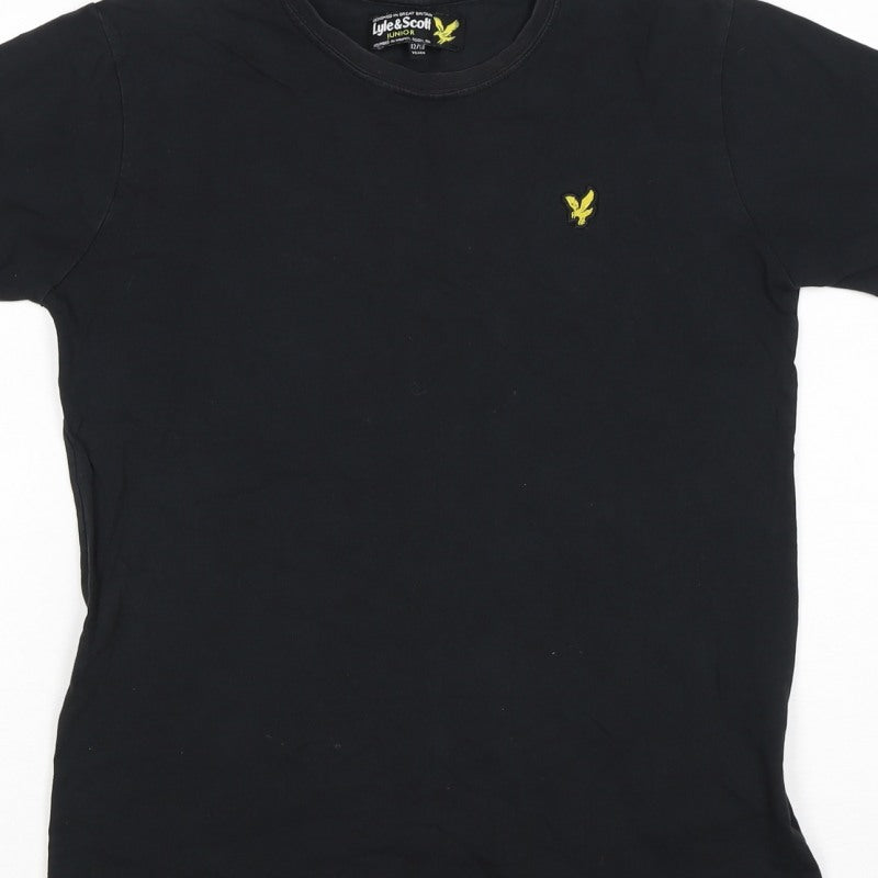 Lyle & Scott Boys Black 12-13 Years Basic Logo Crew Neck T-Shirt