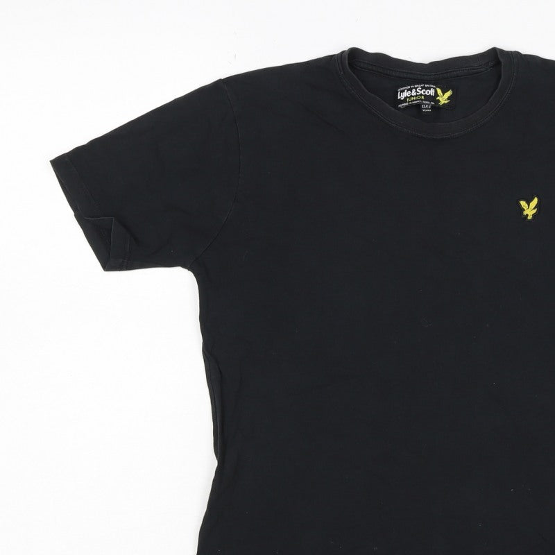 Lyle & Scott Boys Black 12-13 Years Basic Logo Crew Neck T-Shirt