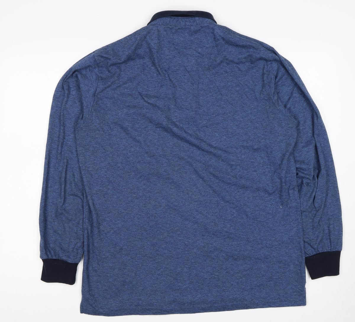 Array Men’s Blue 2XL Long Sleeve Polo Shirt Contrast Trim Pocket