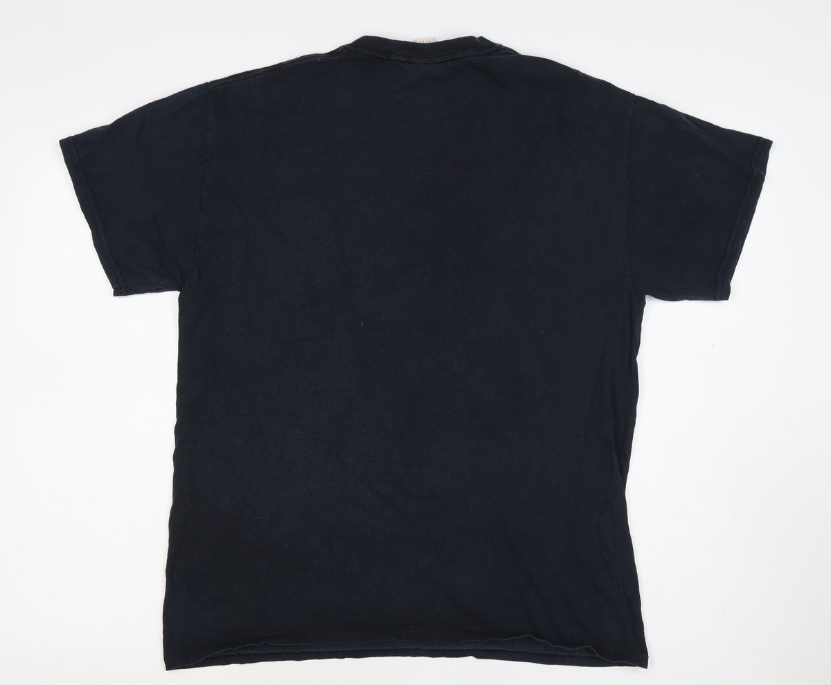 Marvel Men’s Black Large Avengers Logo Graphic Print T-Shirt