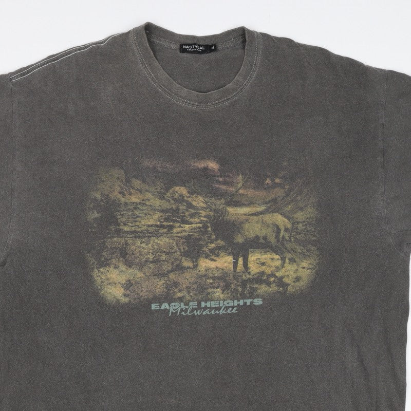Nasty Gal Women’s Grey M Basic Eagle Heights Graphic T-Shirt