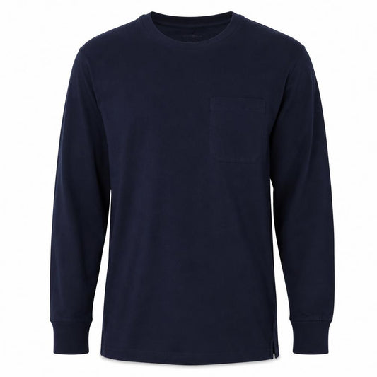 Marks and Spencer Men’s Blue S Long Sleeve Crew Neck Pocket T-Shirt