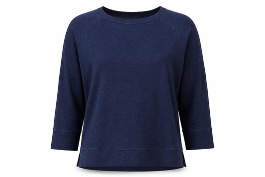 Jigsaw Women’s Navy Blue M Cotton Jersey Raglan 3/4 Sleeve Top