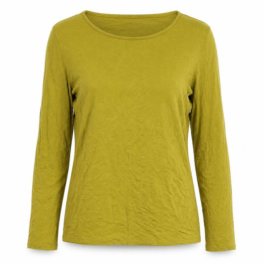 Oasis Women Green M Basic Long Sleeve Scoop Neck Viscose Jersey T-Shirt