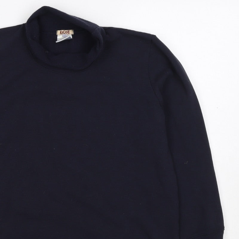 Kicot Women’s Navy Blue M High Neck Pullover Sweatshirt Cotton