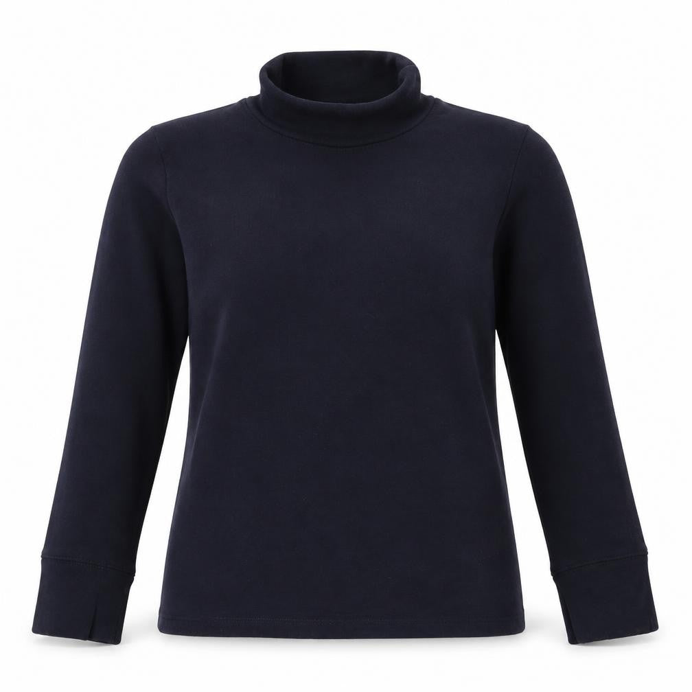 Kicot Women’s Navy Blue M High Neck Pullover Sweatshirt Cotton