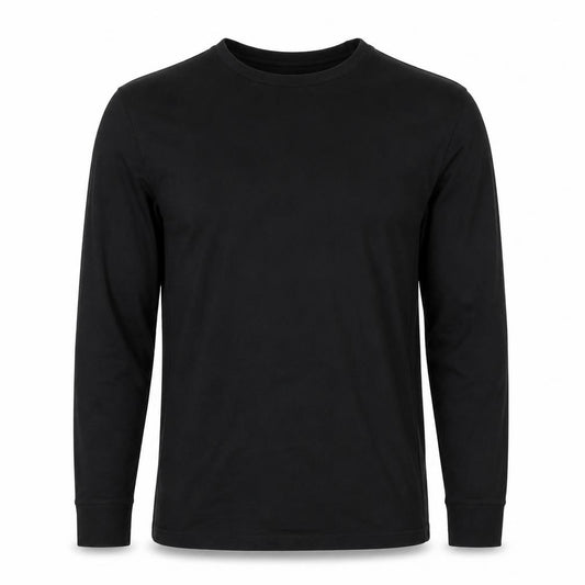 Marks and Spencer Mens Black Large Thermal Long Sleeve Crew Neck T-Shirt