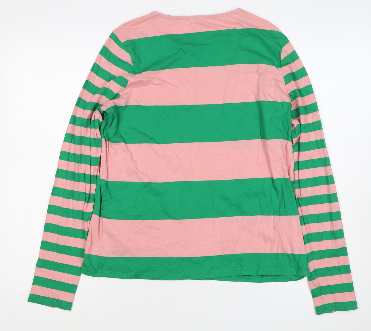 Boden Women's Multicoloured UK 12 Striped Long Sleeve Basic Jersey T-Shirt