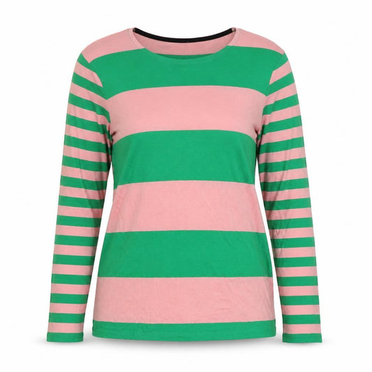 Boden Women's Multicoloured UK 12 Striped Long Sleeve Basic Jersey T-Shirt
