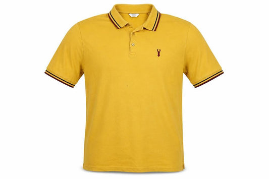 Next Men's Yellow Slim Fit M Deer Logo Cotton Polo Shirt