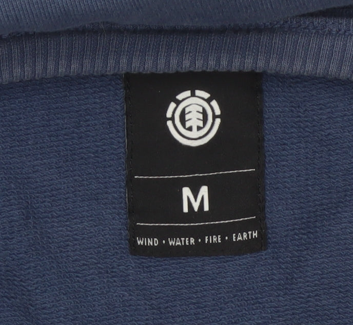 Element Unisex Adults Blue M Pullover Sweatshirt Floral Pocket Cotton