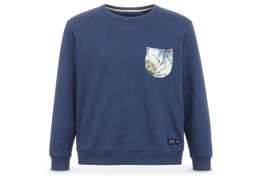 Element Unisex Adults Blue M Pullover Sweatshirt Floral Pocket Cotton