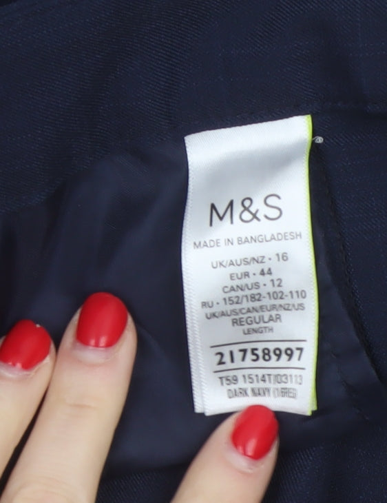 Marks and Spencer Women’s Navy UK 16 Tapered Pull-On Trousers