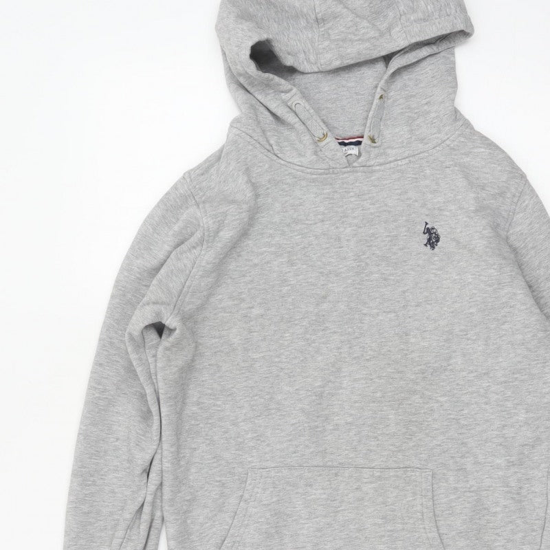 U.S. Polo Assn. Boys Grey 14-15 Years Pullover Logo Hoodie