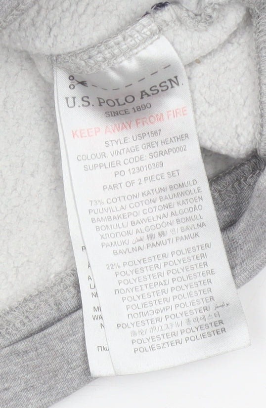 U.S. Polo Assn. Boys Grey 14-15 Years Pullover Logo Hoodie