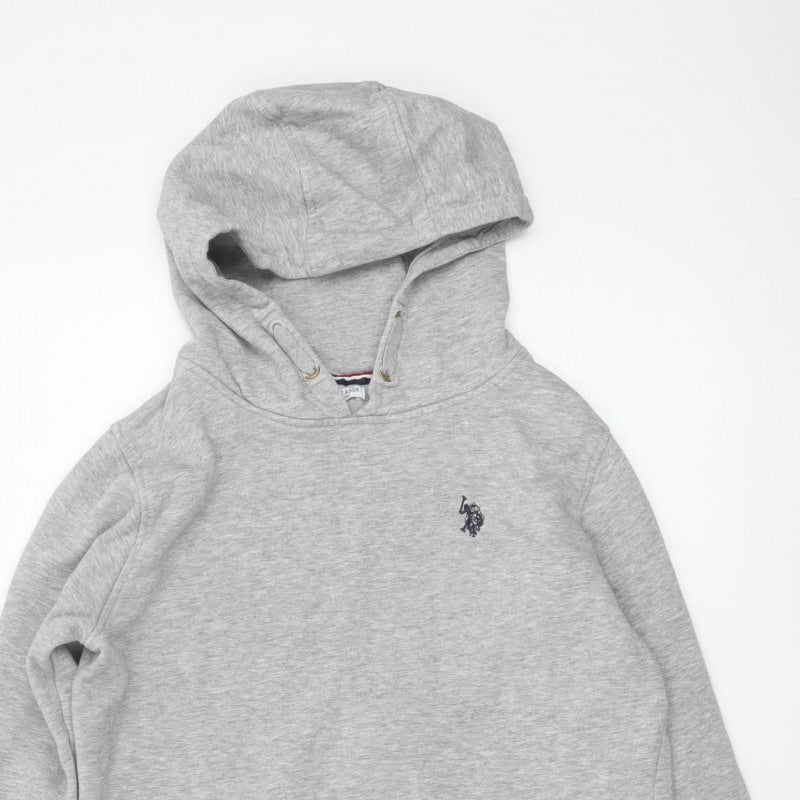 U.S. Polo Assn. Boys Grey 14-15 Years Pullover Logo Hoodie