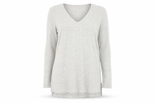 Old Navy Women Grey Small V-Neck Long Sleeve Tunic T-Shirt