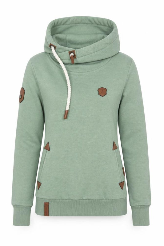 Naketano Women Green S Pullover Hoodie Fleece Hooded Pockets
