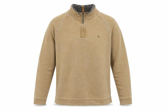 Fat Face Men’s Beige L 1/4 Zip High Neck Cotton Sweatshirt Logo