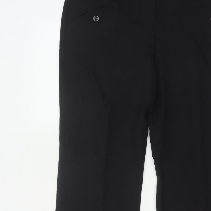 Rinascimento Women Black UK 8 Bootcut Smart Trousers Button Pockets