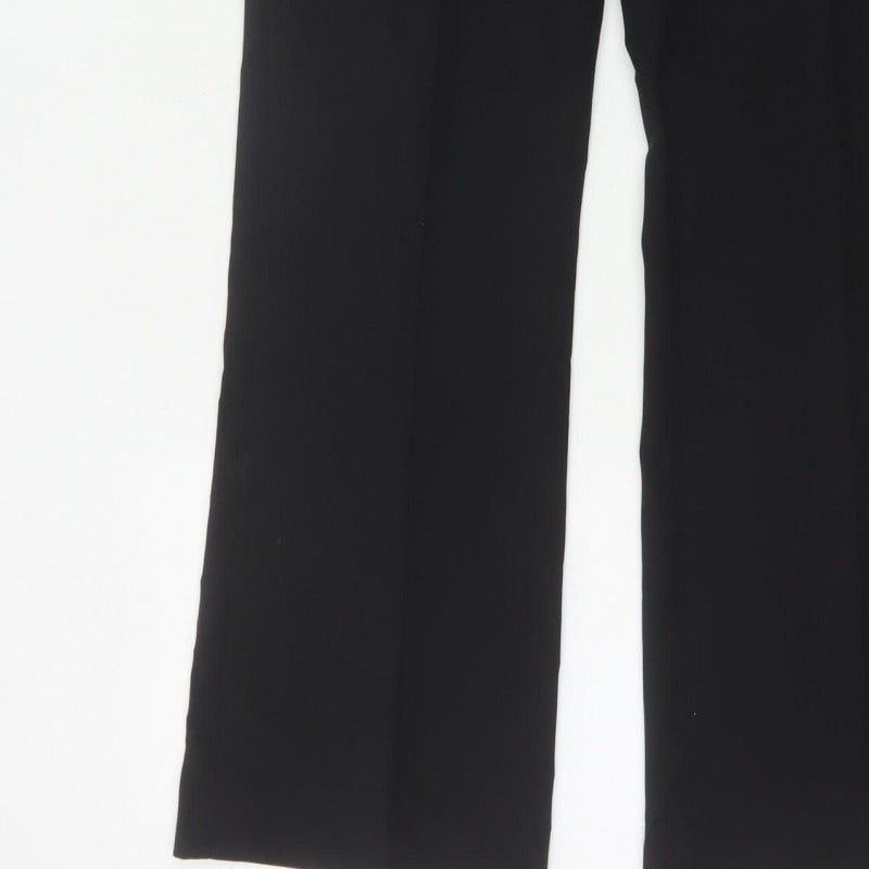 Rinascimento Women Black UK 8 Bootcut Smart Trousers Button Pockets