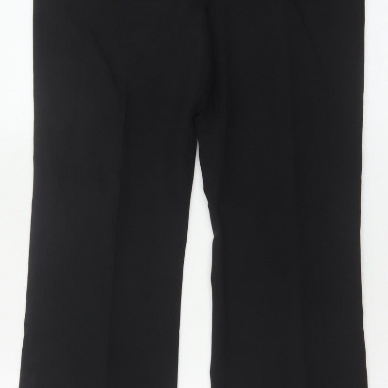 Rinascimento Women Black UK 8 Bootcut Smart Trousers Button Pockets