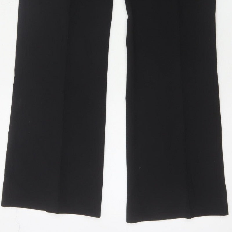 Rinascimento Women Black UK 8 Bootcut Smart Trousers Button Pockets