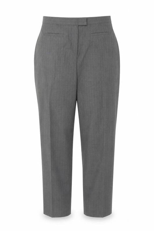 Principles Women's Grey Pinstripe Petite UK 12 Tapered Dress Trousers