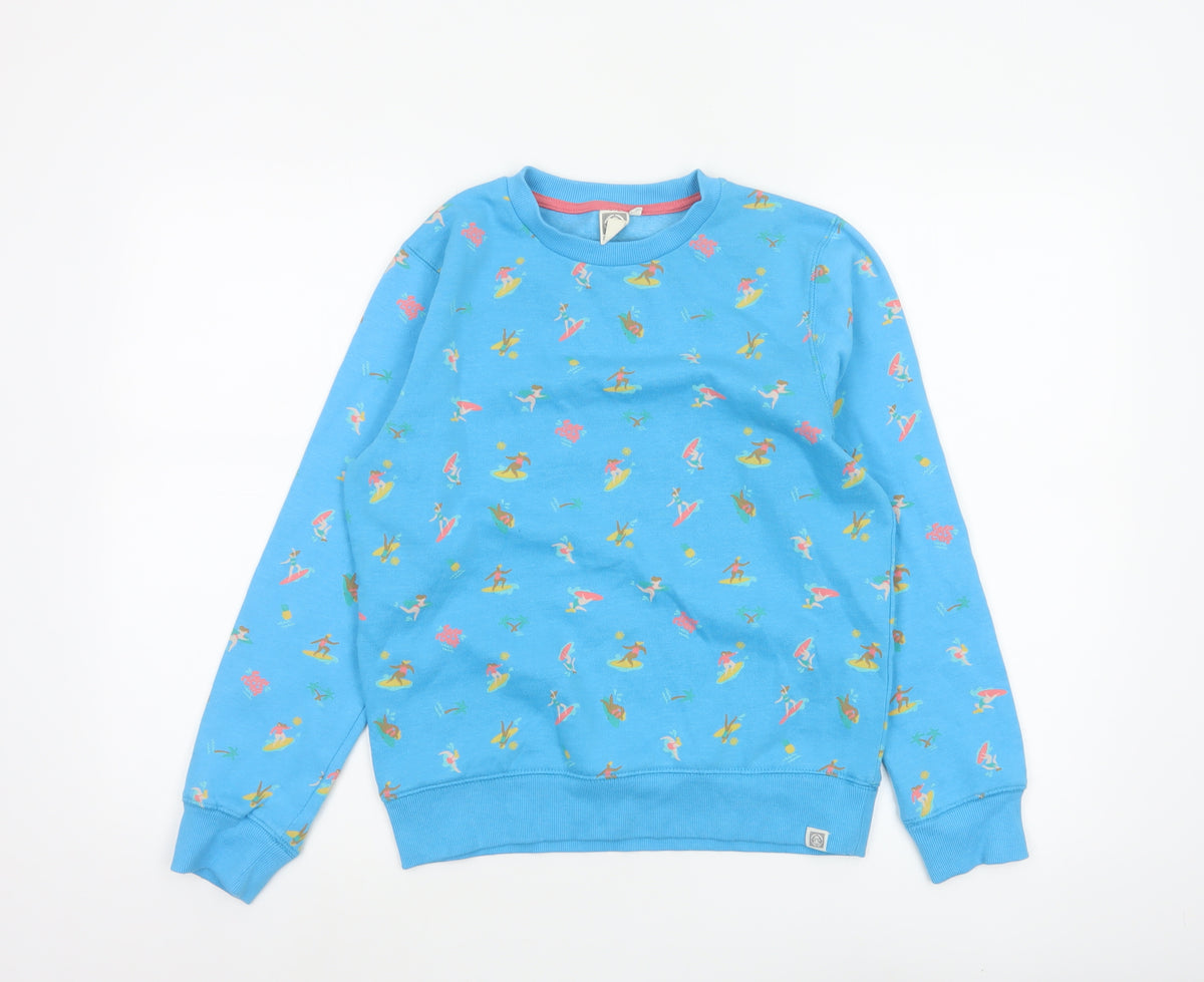 Saltrock Girls Blue Surf Print Sweatshirt Age 11-12 Years Pullover
