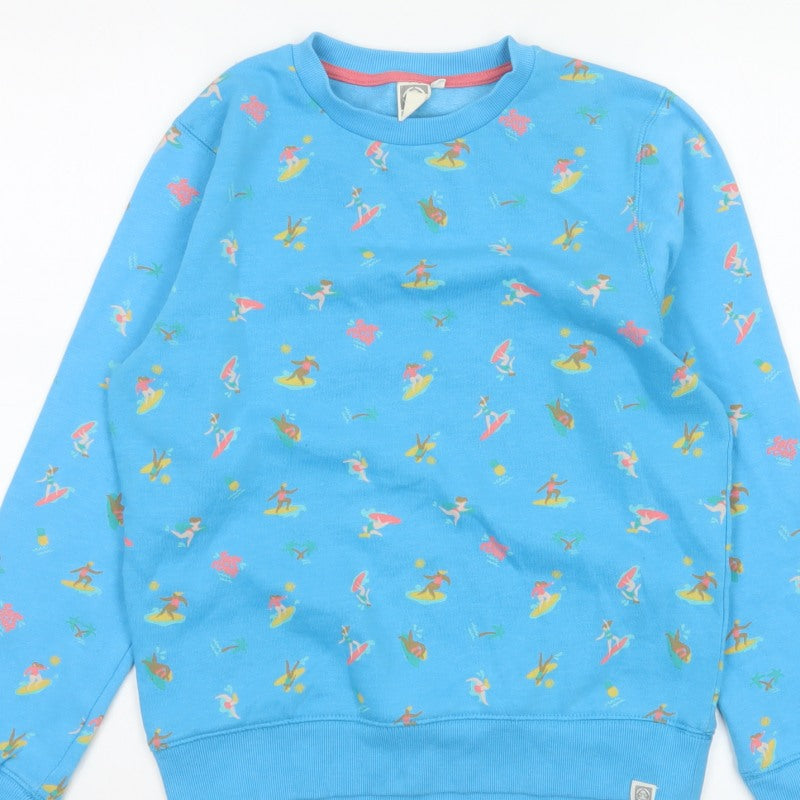 Saltrock Girls Blue Surf Print Sweatshirt Age 11-12 Years Pullover