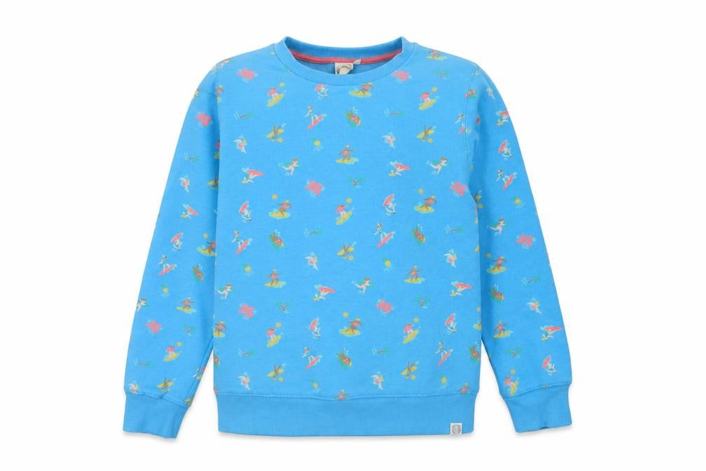 Saltrock Girls Blue Surf Print Sweatshirt Age 11-12 Years Pullover