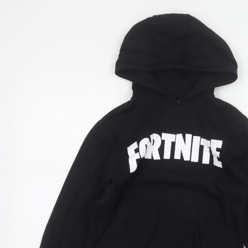 Fortnite Boys Black Logo Graphic Pullover Hoodie 11-12 Years