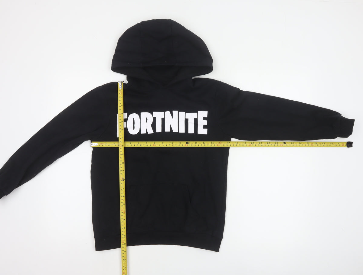 Fortnite Boys Black Logo Graphic Pullover Hoodie 11-12 Years