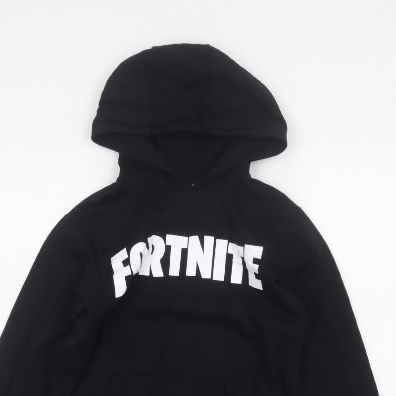 Fortnite Boys Black Logo Graphic Pullover Hoodie 11-12 Years