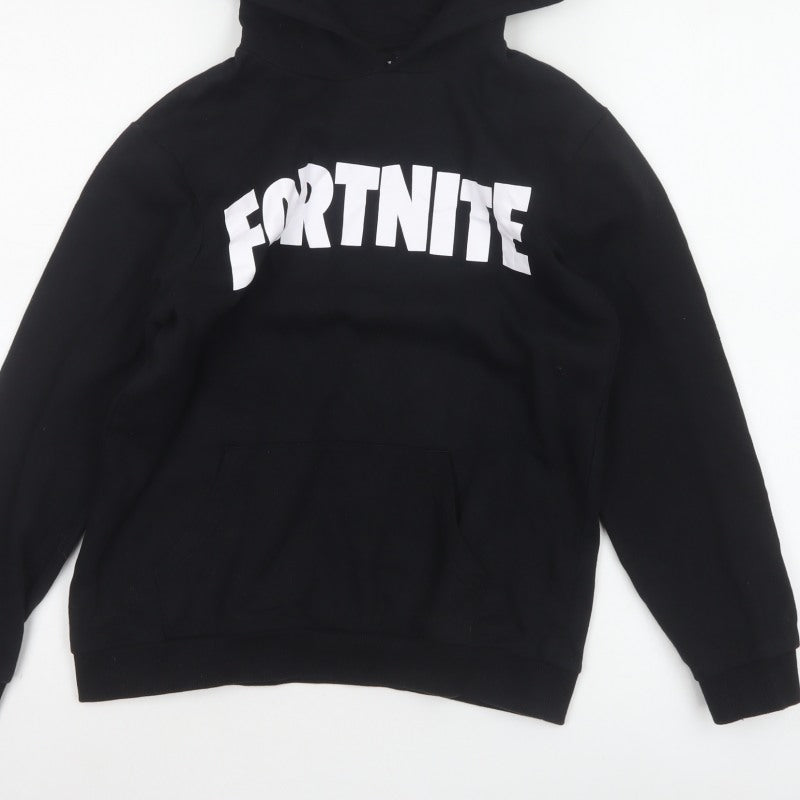 Fortnite Boys Black Logo Graphic Pullover Hoodie 11-12 Years