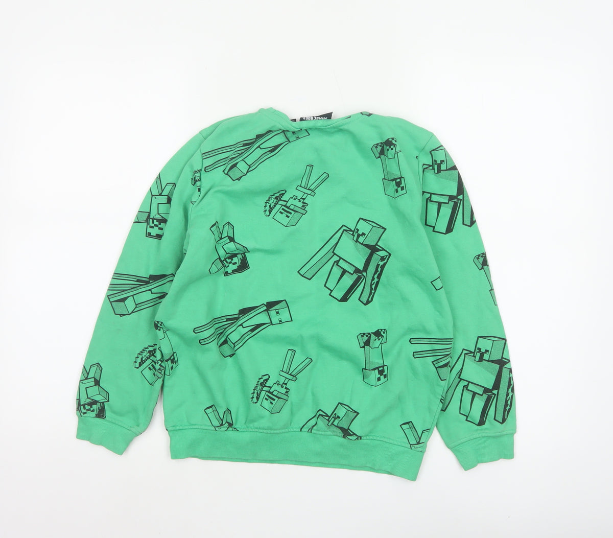 Minecraft Boys Green 11-12 Years Pullover Sweatshirt Graphic Print