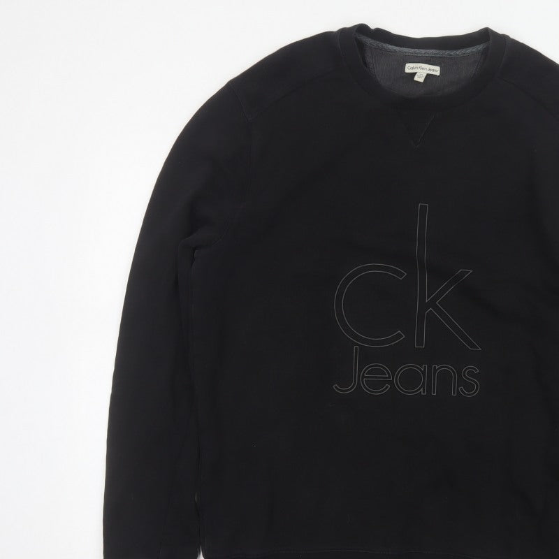 Calvin Klein Jeans Men’s Black M Logo Graphic Crew Neck Sweatshirt