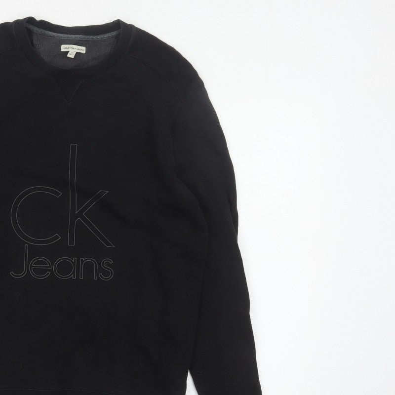 Calvin Klein Jeans Men’s Black M Logo Graphic Crew Neck Sweatshirt