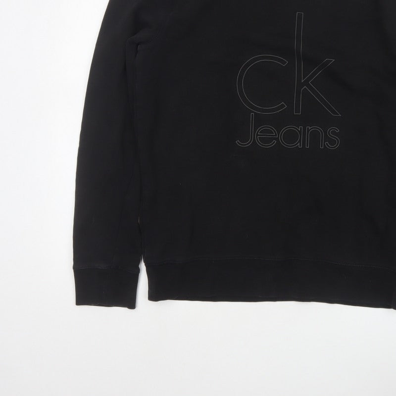 Calvin Klein Jeans Men’s Black M Logo Graphic Crew Neck Sweatshirt