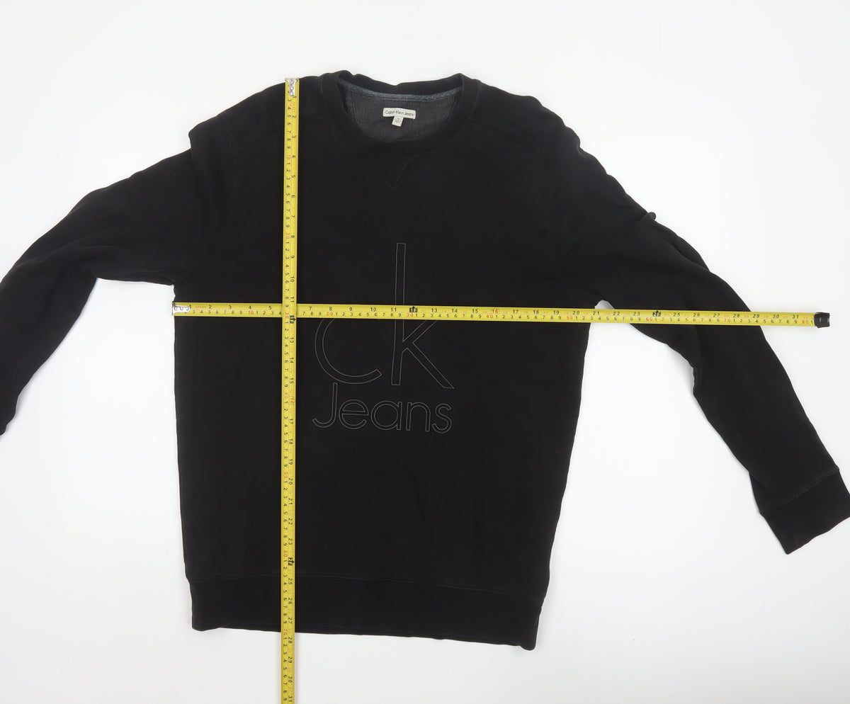 Calvin Klein Jeans Men’s Black M Logo Graphic Crew Neck Sweatshirt