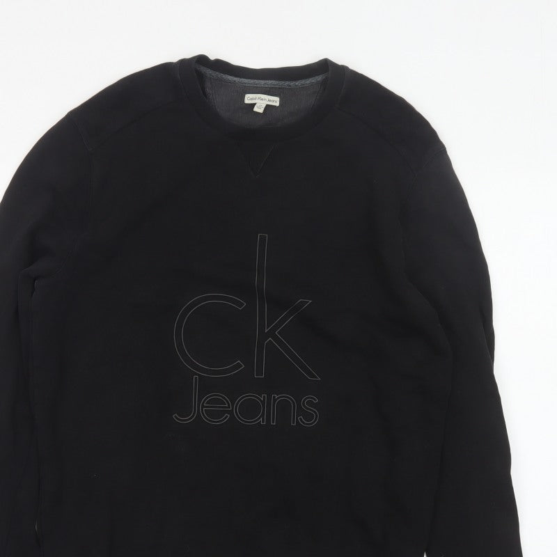 Calvin Klein Jeans Men’s Black M Logo Graphic Crew Neck Sweatshirt