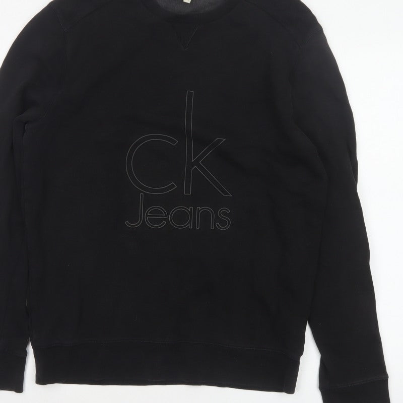 Calvin Klein Jeans Men’s Black M Logo Graphic Crew Neck Sweatshirt