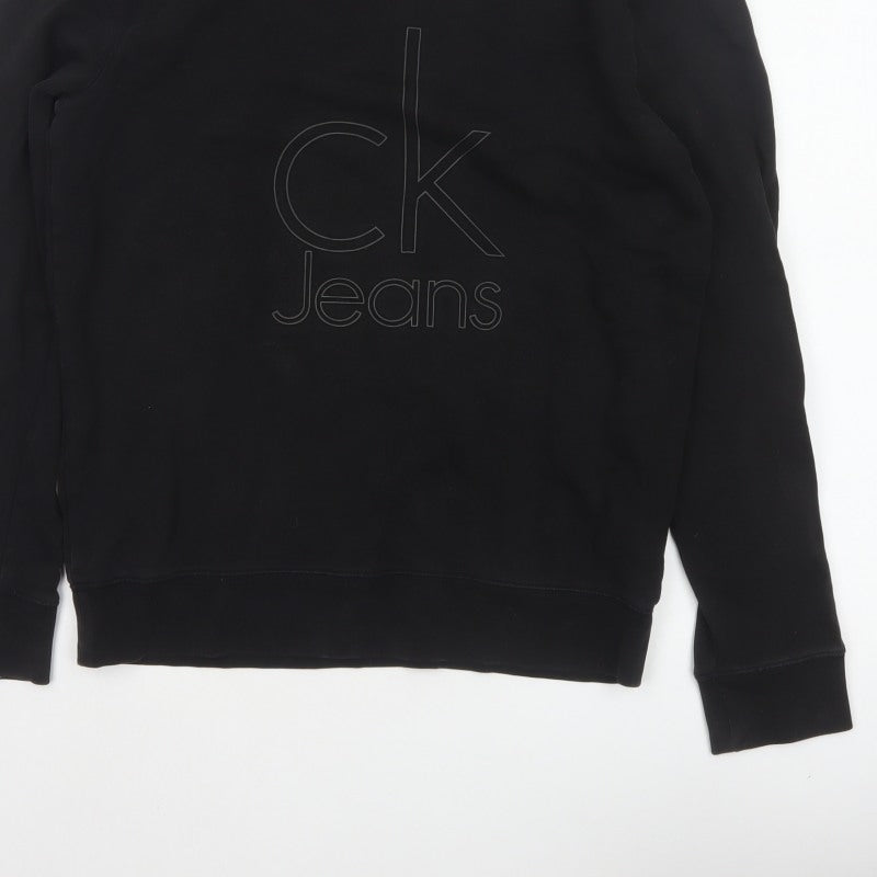 Calvin Klein Jeans Men’s Black M Logo Graphic Crew Neck Sweatshirt