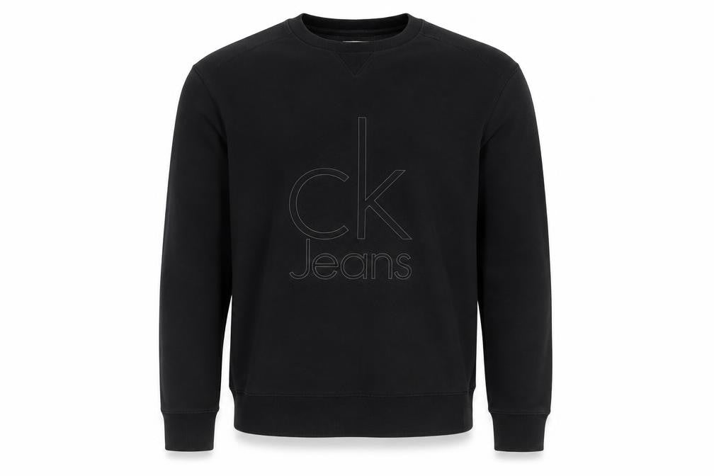 Calvin Klein Jeans Men’s Black M Logo Graphic Crew Neck Sweatshirt
