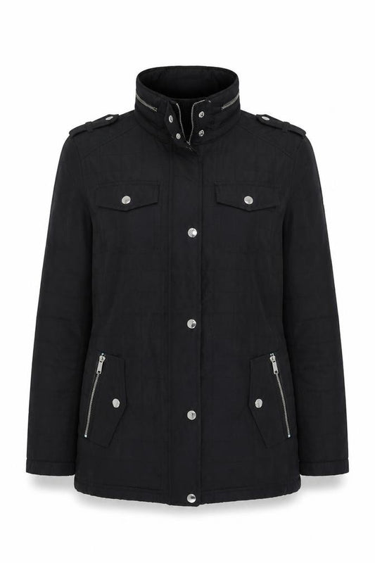 Michael Kors Women’s Black M Quilted Puffer Military Jacket Coat