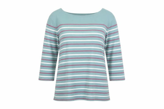 Seasalt Women Green Stripe Organic Cotton Sailor Jersey Top UK 10